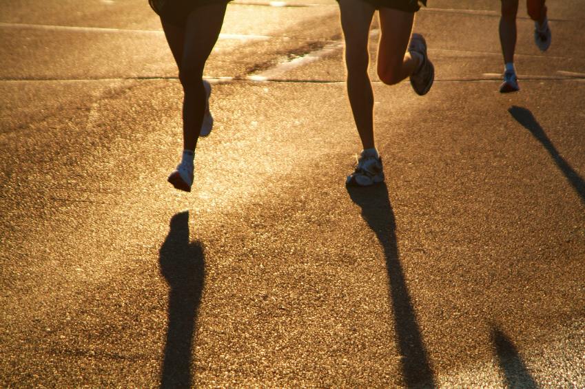 Runners and their shadows