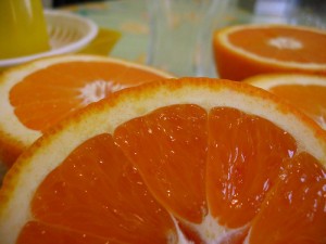 Fresh orange slices