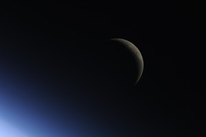 The moon, by Astronaut Doug Wheelock. From the ISS, Aug 22, 2010.